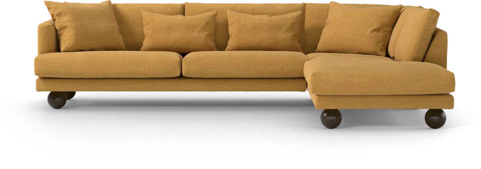 Harper - 3-sits soffa med divan höger - Gul