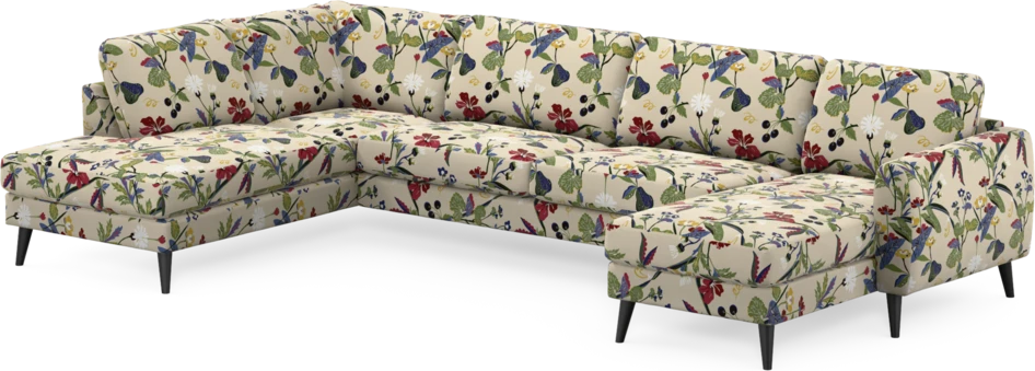 Bridge - 3-sits soffa med divan vänster och schäslong höger - Flerfärgad