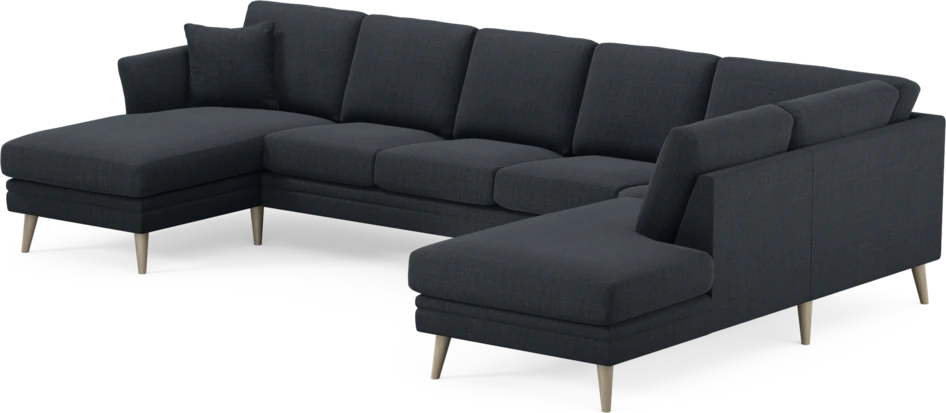 Eden - 3-sits soffa med schäslong vänster och divan höger - Blå