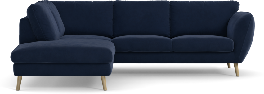 Madison Lux - 2-sits soffa med divan vänster - Blå