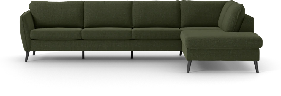 County - 3-sits soffa med divan höger - Grön