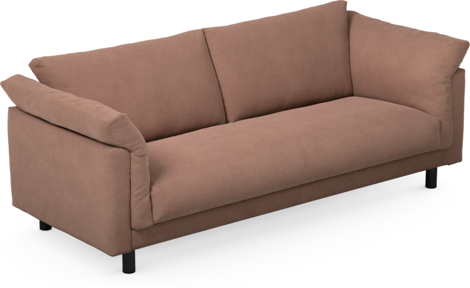 Cherrie - 3-sits soffa, hel dyna, fast klädsel - Rosa