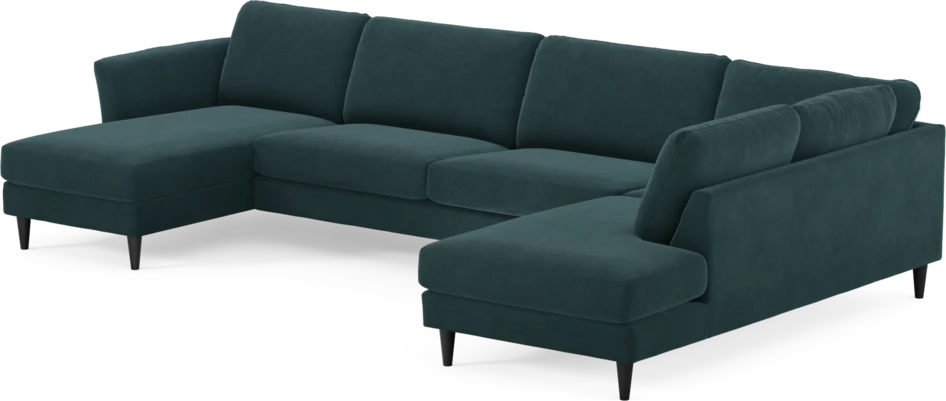 Bridge - 3-sits soffa med schäslong vänster och divan höger - Blå