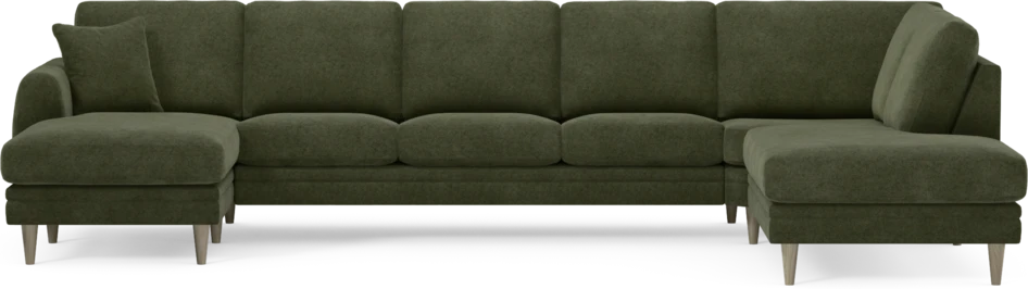 Eden - 3-sits soffa med schäslong vänster och divan höger - Grön