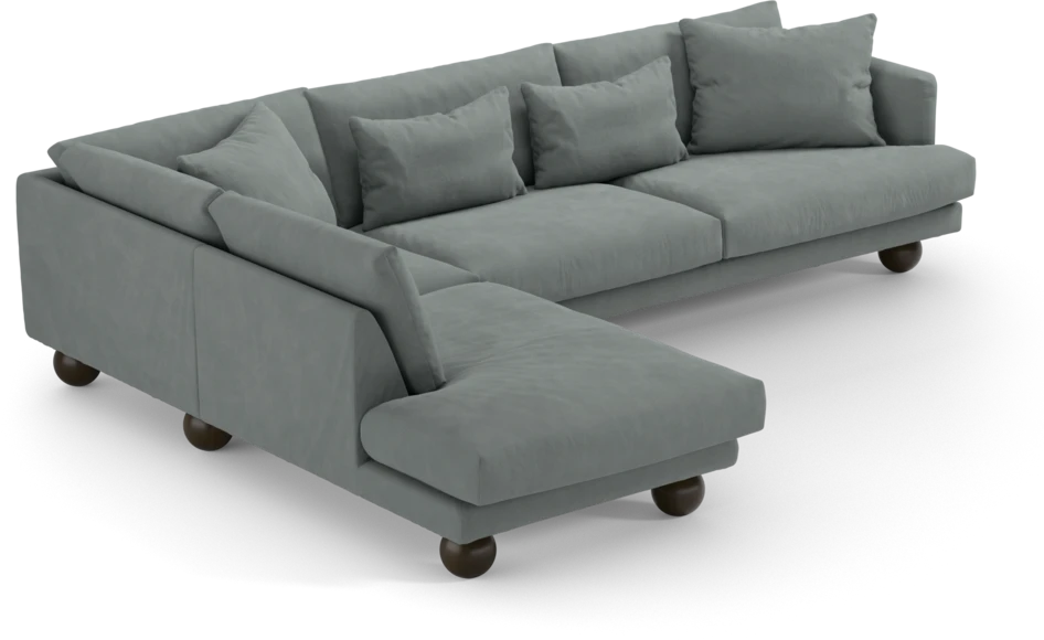 Harper - 3-sits soffa med divan vänster - Grön