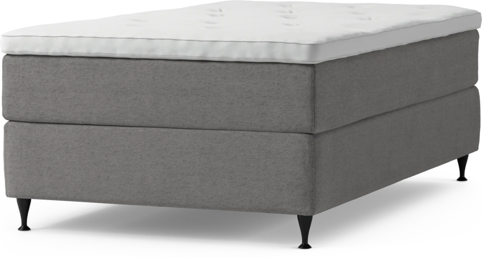 Delux Exclusive - Kontinentalsäng, enkelsäng 120 cm med bäddmadrass och sängben - Grå