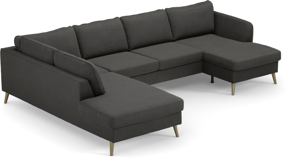 County - 3-sits soffa med divan vänster och schäslong höger - Grå