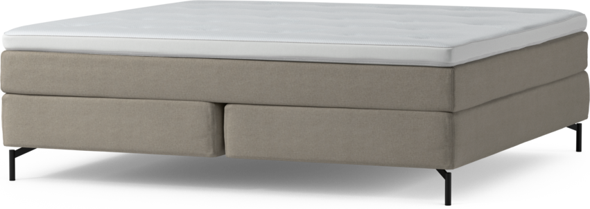 Delux Sense - Kontinentalsäng, dubbelsäng med bäddmadrass och sängben - Beige