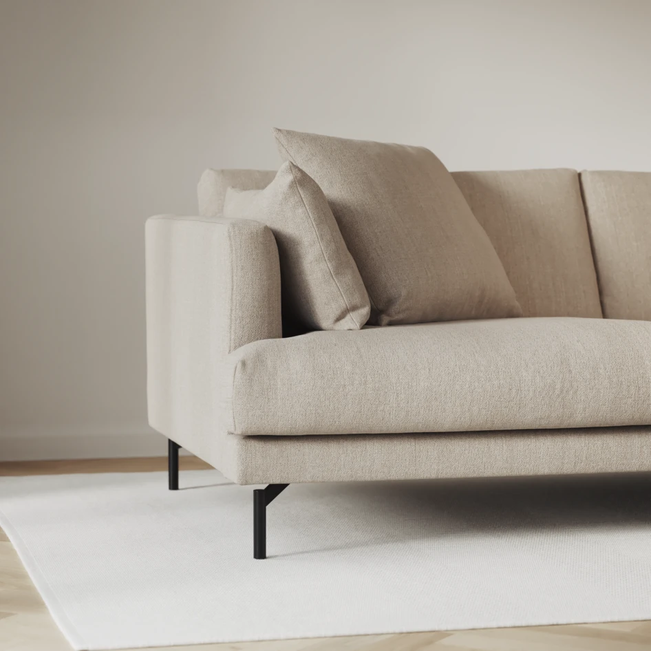 Harper - 3-sits soffa, hel dyna - Beige