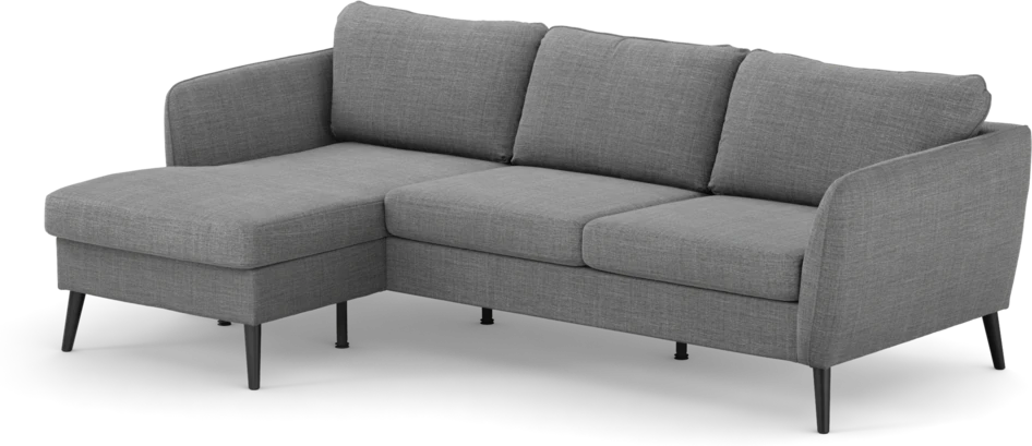 County - 3-sits soffa med flyttbar schäslong - Grå