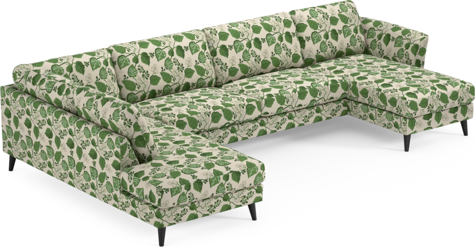 Bridge - 3-sits soffa med divan vänster och schäslong höger - Grön