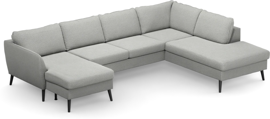 County - 3-sits soffa med schäslong vänster och divan höger - Grå