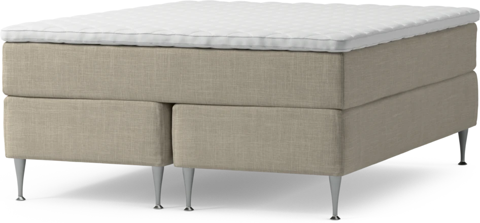 Delux Exclusive - Kontinentalsäng, dubbelsäng med bäddmadrass och sängben - Beige