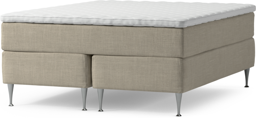 Delux Exclusive - Kontinentalsäng, dubbelsäng med bäddmadrass och sängben - Beige
