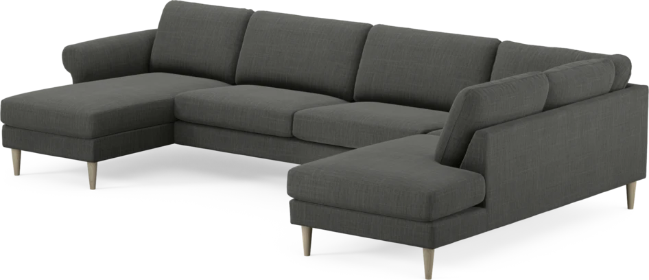 Bridge - 3-sits soffa med schäslong vänster och divan höger - Grå