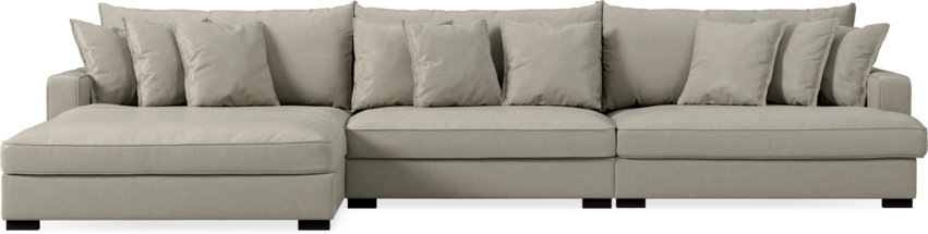 Rossi - 4-sits soffa med schäslong XL vänster - Grå