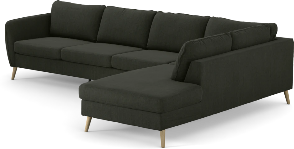 County - 3-sits soffa med divan höger - Grön