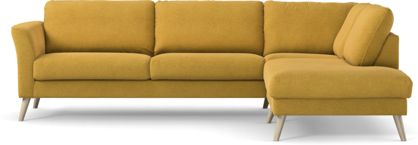 Bridge - 3-sits soffa med divan höger - Gul