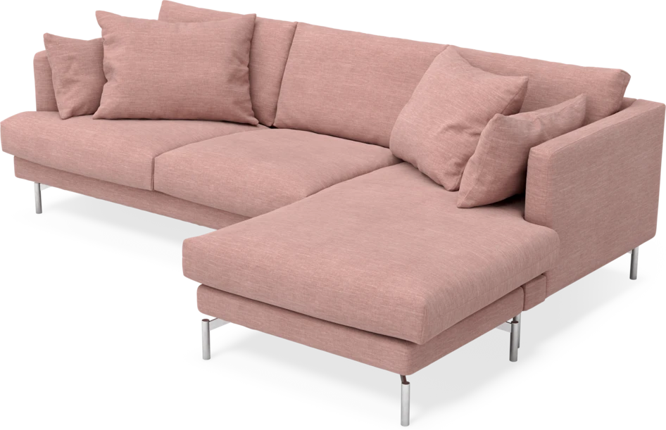 Harper - 4-sits med schäslong höger  - Rosa