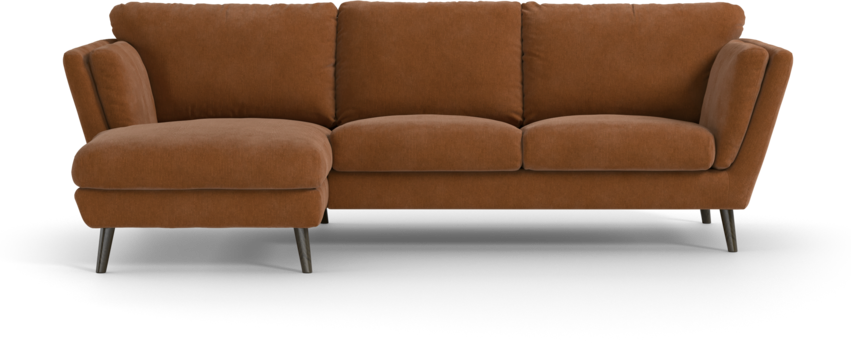 Madison Lux - 2-sits soffa med schäslong vänster - Orange