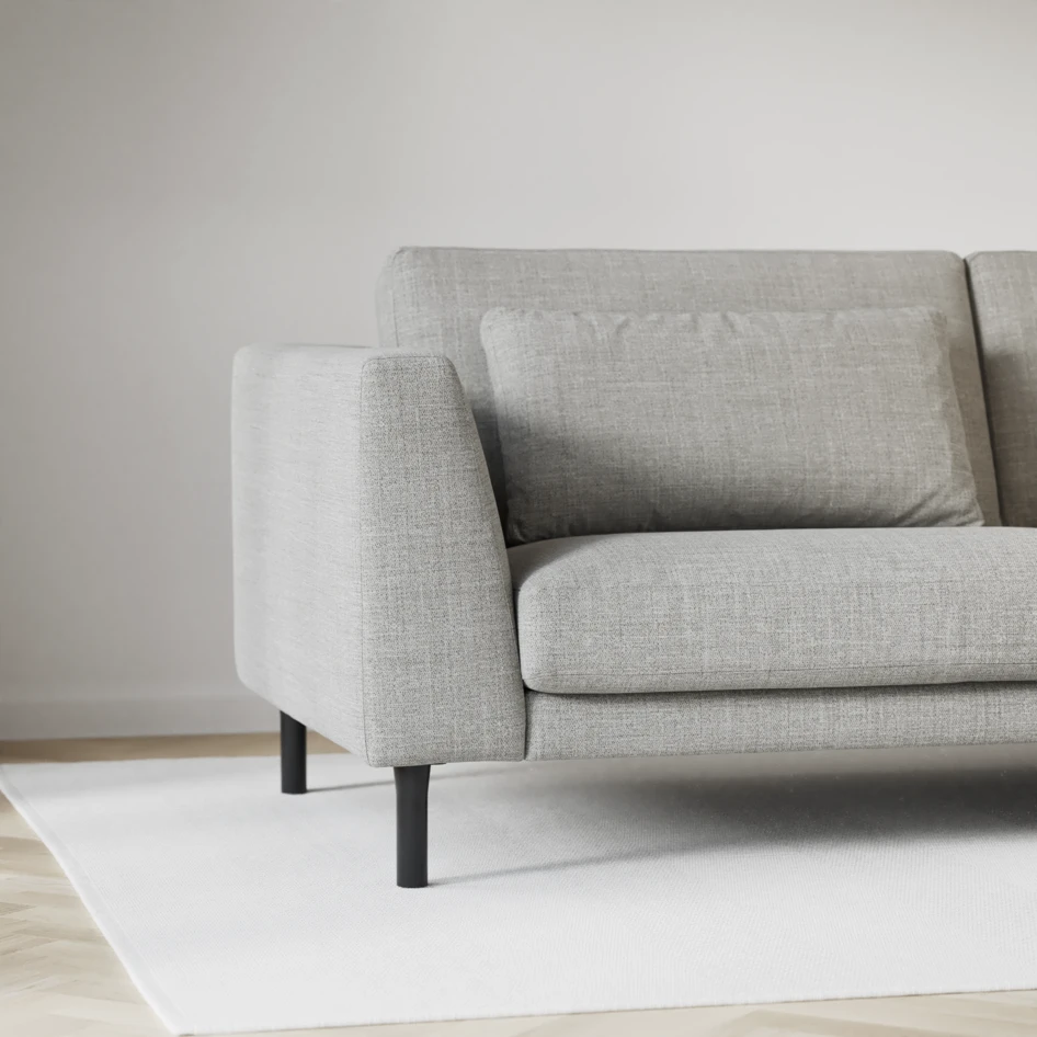 Willow - 4-sits soffa med divan höger, fast klädsel - Grå