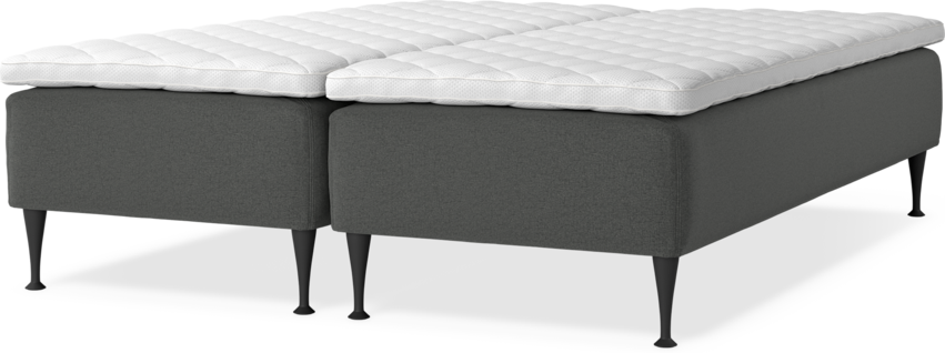 Delux Sense - Ramsäng, dubbelsäng med bäddmadrass - Grå