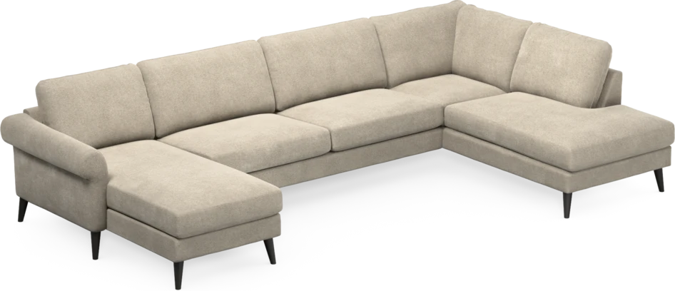 Bridge - 3-sits soffa med schäslong vänster och divan höger - Beige