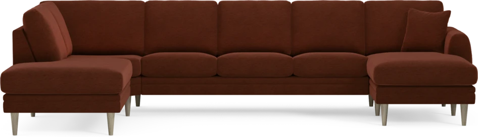 Eden - 3-sits soffa med divan vänster och schäslong höger - Orange