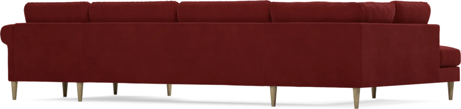 Bridge - 3-sits soffa med divan vänster och schäslong höger - Röd