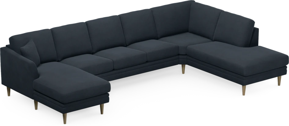 Eden - 3-sits soffa med schäslong vänster och divan höger - Blå