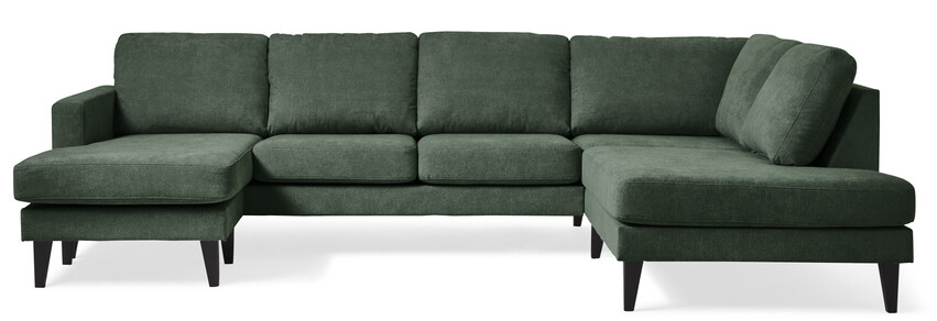Sierra - 3-sits soffa med schäslong vänster och divan höger - Grön