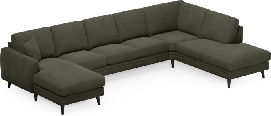 Eden - 3-sits soffa med schäslong vänster och divan höger - Grå