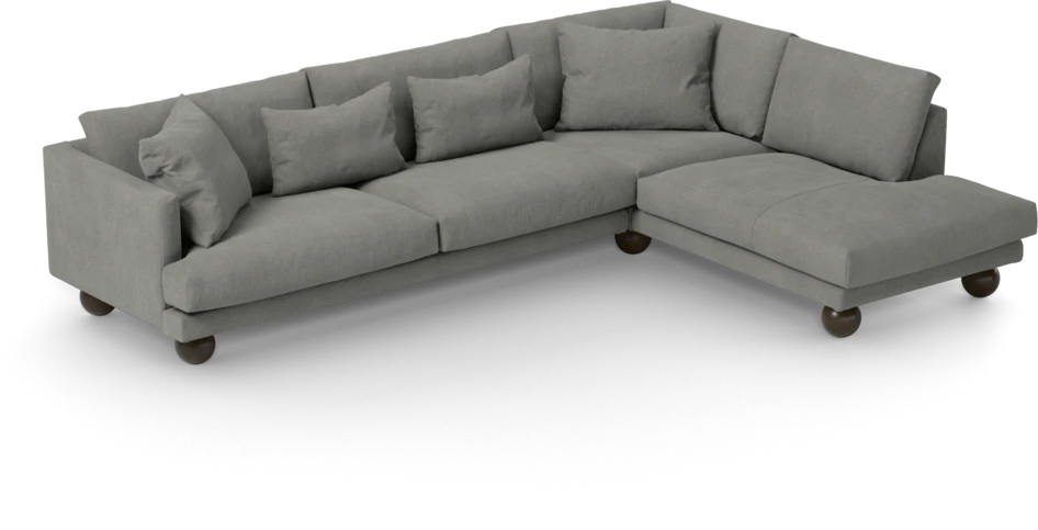 Harper - 3-sits soffa med divan höger - Grå