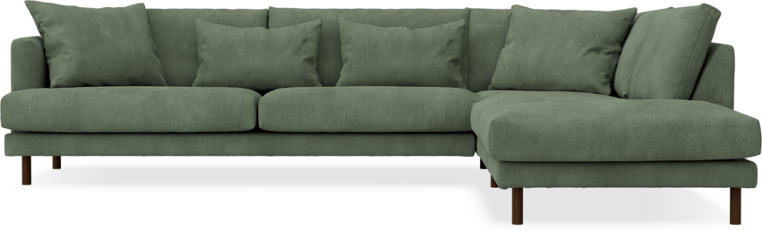 Harper - 3-sits soffa med divan höger - Grön