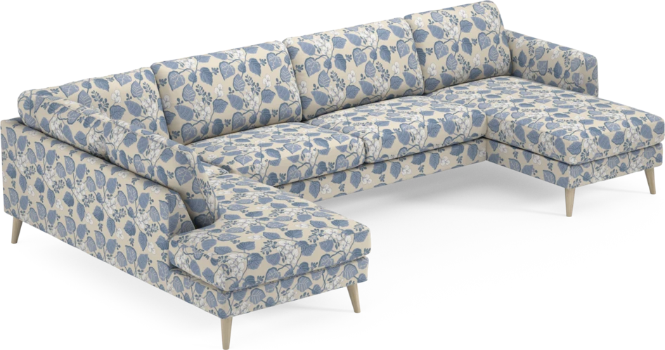 Bridge - 3-sits soffa med divan vänster och schäslong höger - Blå
