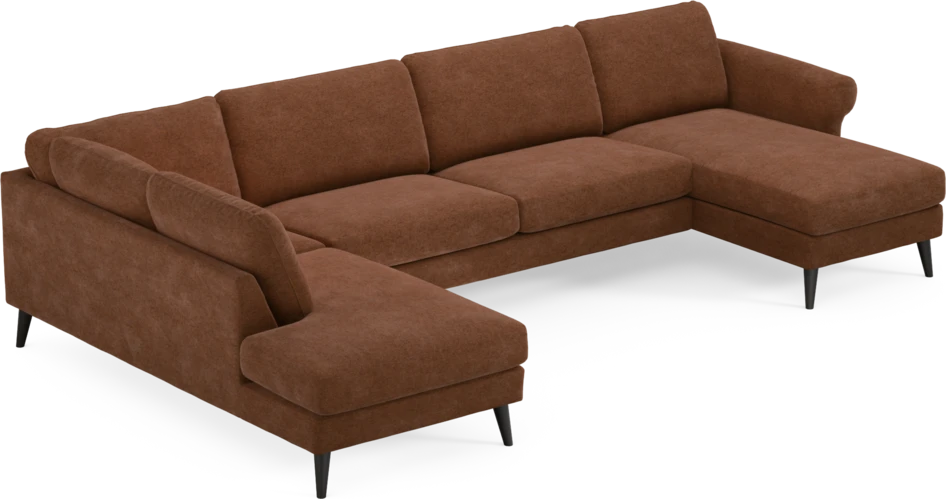 Bridge - 3-sits soffa med divan vänster och schäslong höger - Orange