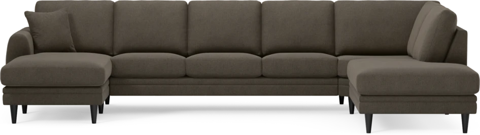 Eden - 3-sits soffa med schäslong vänster och divan höger - Brun
