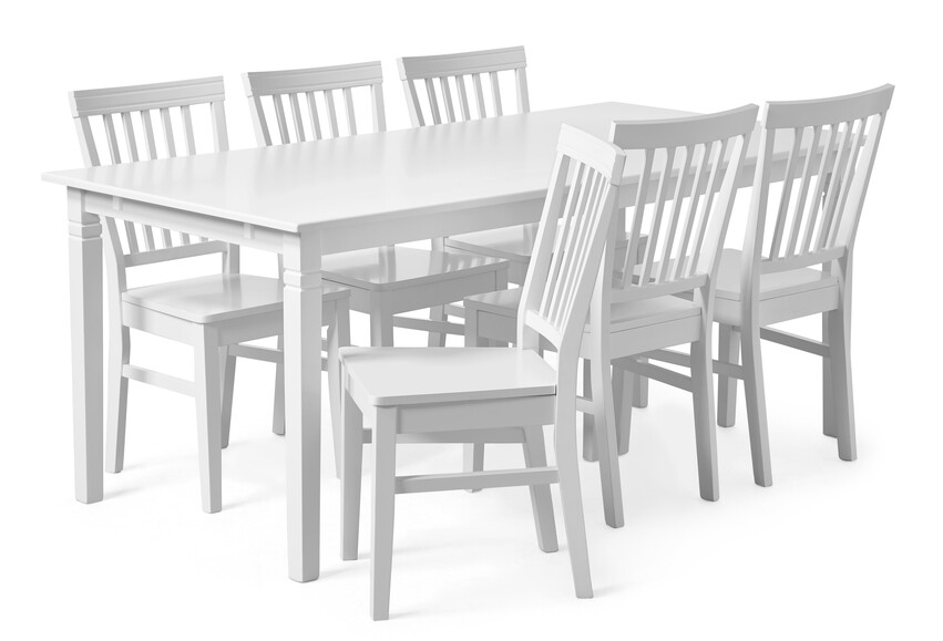 Alice - Matgrupp med 6 stolar Alice - Vit