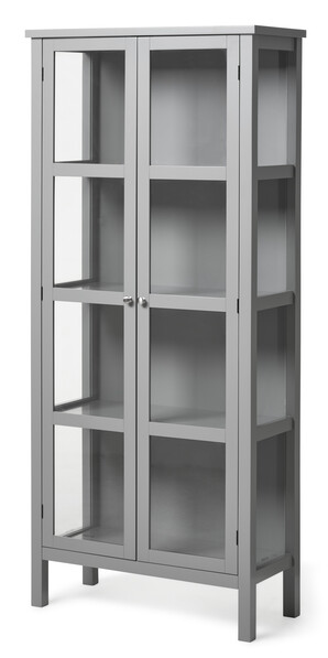 Elsa - Vitrinskåp, B 80 cm - Grå