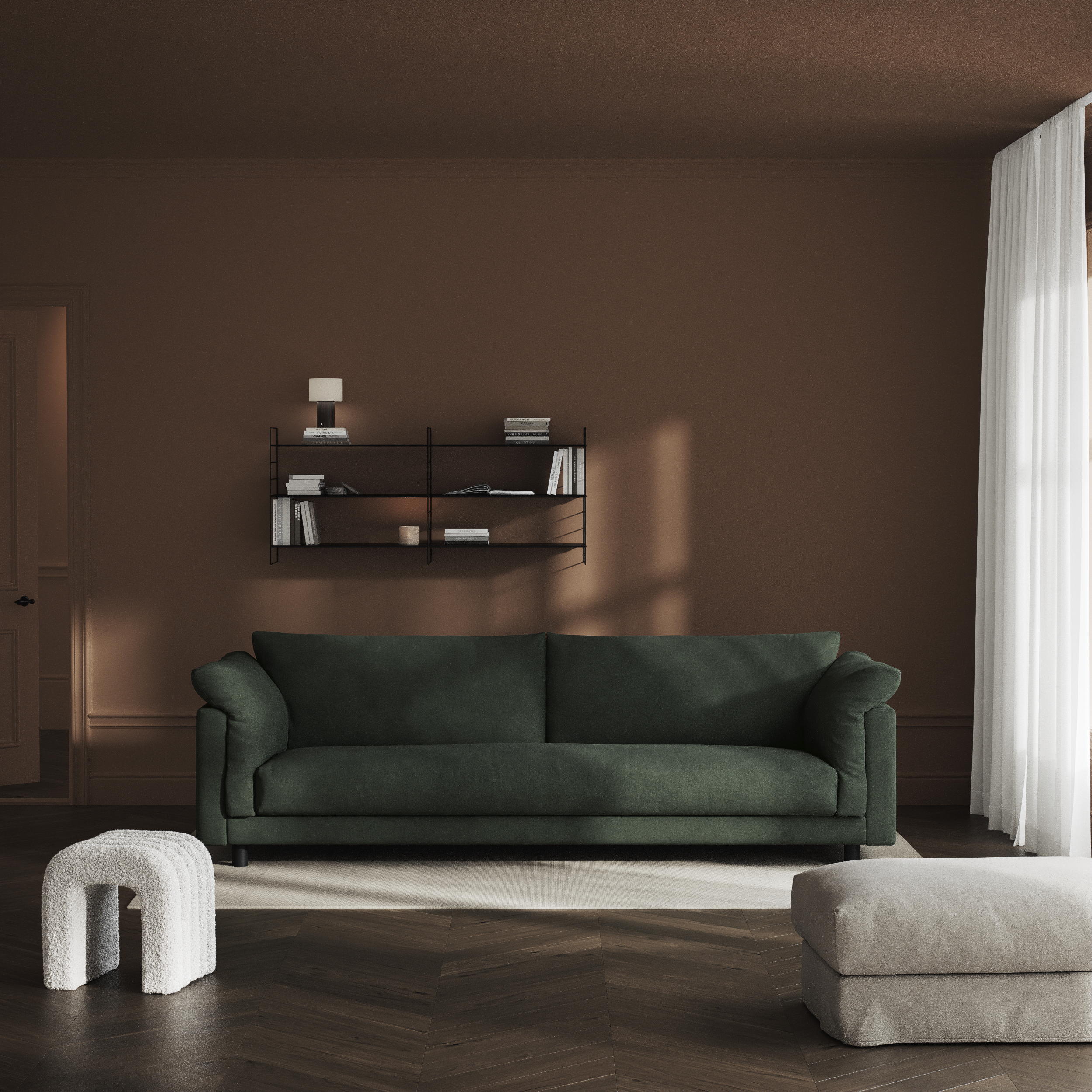 Cherrie - 4-sits soffa, hel dyna, fast klädsel - inspiration