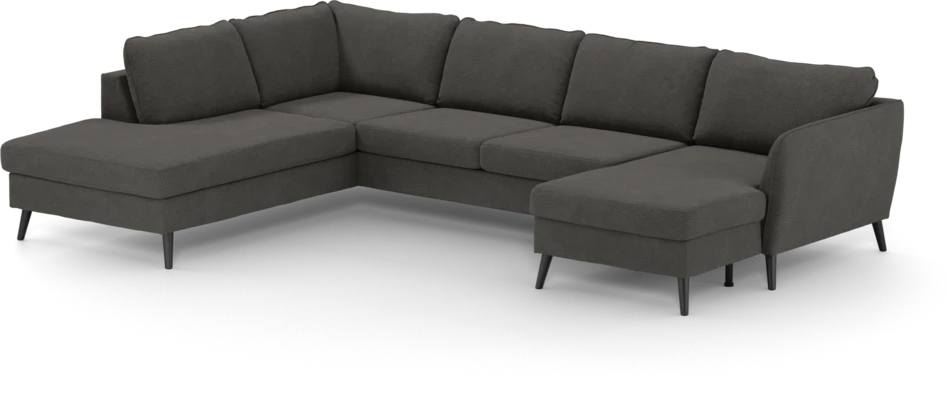 County - 3-sits soffa med divan vänster och schäslong höger - Brun