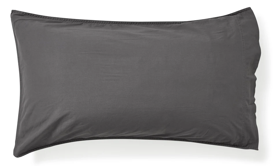 Rockport - Örngott till hotellkudde i tvättad bomull, 50x90 cm - Grå