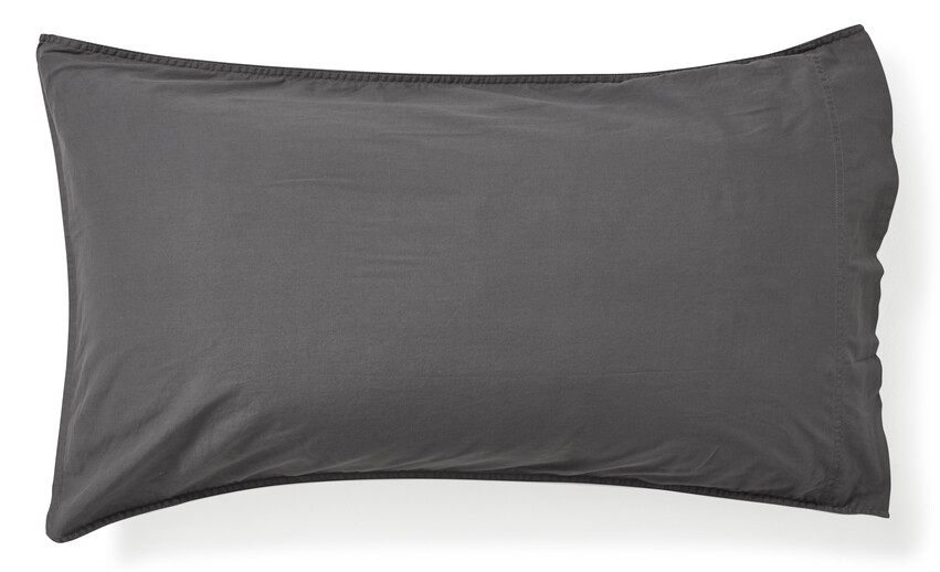 Rockport - Örngott till hotellkudde i tvättad bomull, 50x90 cm - Grå