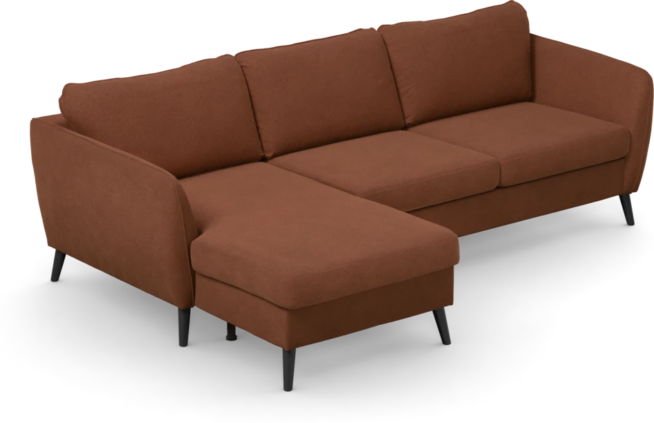 County - 3-sits soffa med flyttbar schäslong - Orange