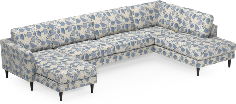 Bridge - 3-sits soffa med schäslong vänster och divan höger - Blå