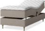 Delux Dream - Ställbar säng, enkelsäng med bäddmadrass - Beige