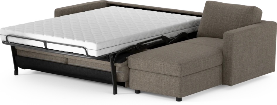 Lindö - Bäddsoffa 2,5-sits med schäslong, vändbar - Brun