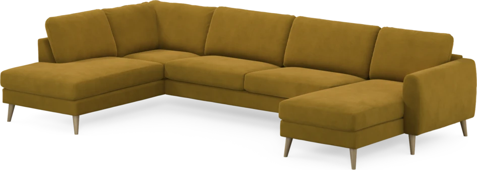 Bridge - 3-sits soffa med divan vänster och schäslong höger - Gul