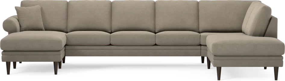 Eden - 3-sits soffa med schäslong vänster och divan höger - Beige