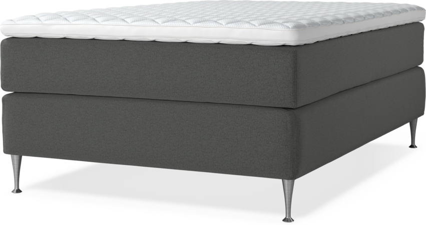 Delux Exclusive - Kontinentalsäng, enkelsäng 140 cm med bäddmadrass - Grå